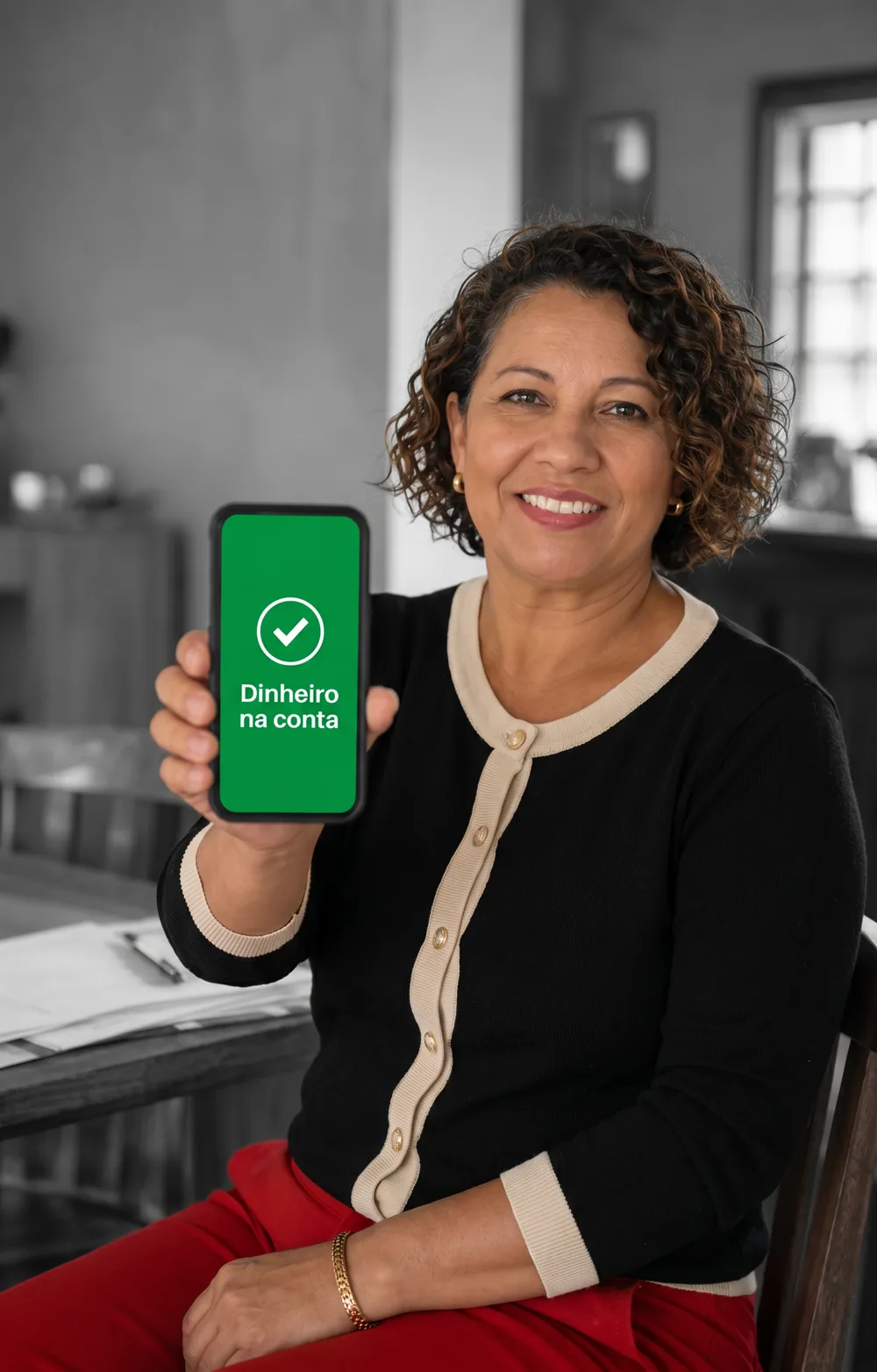 Cliente da Siga Crédito mostrando confirmação de Pix recebido no celular